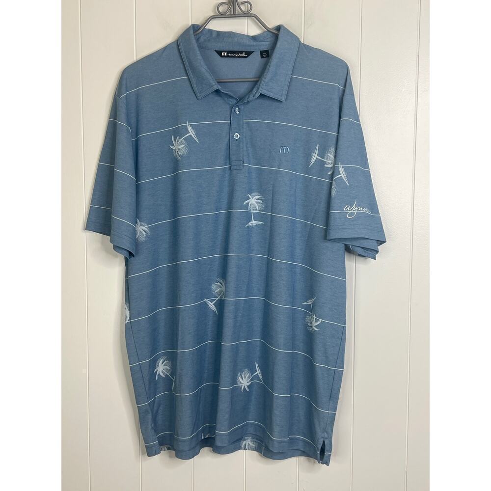 Travis Mathews Short Sleeve Palm Tree Golf Polo Men's‎ Shirt Size XXL